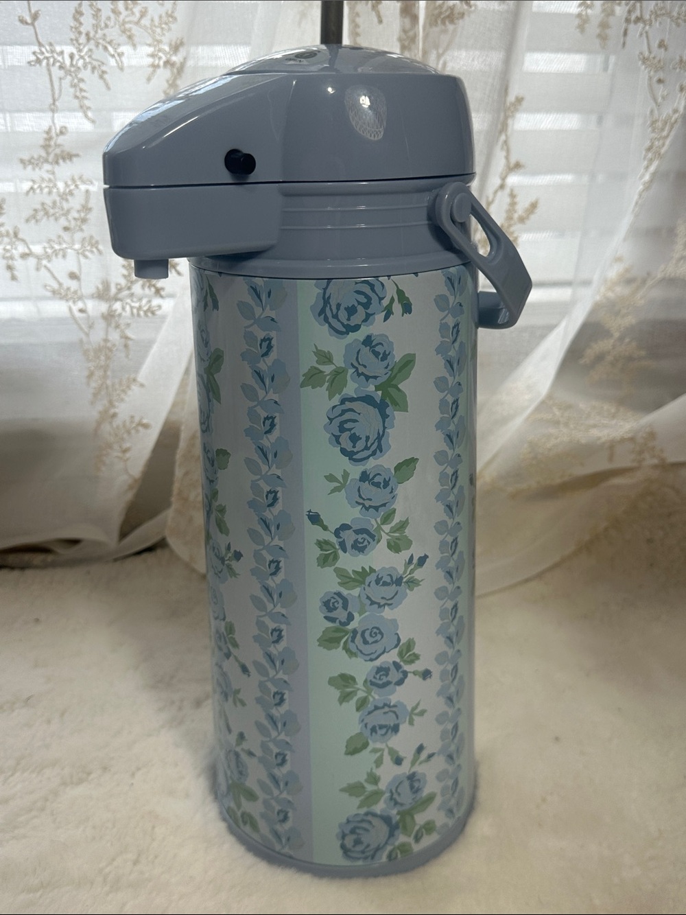 Loveshack fancy blue coquette floral rose hot water or hot chocolate dispenser